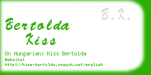 bertolda kiss business card
